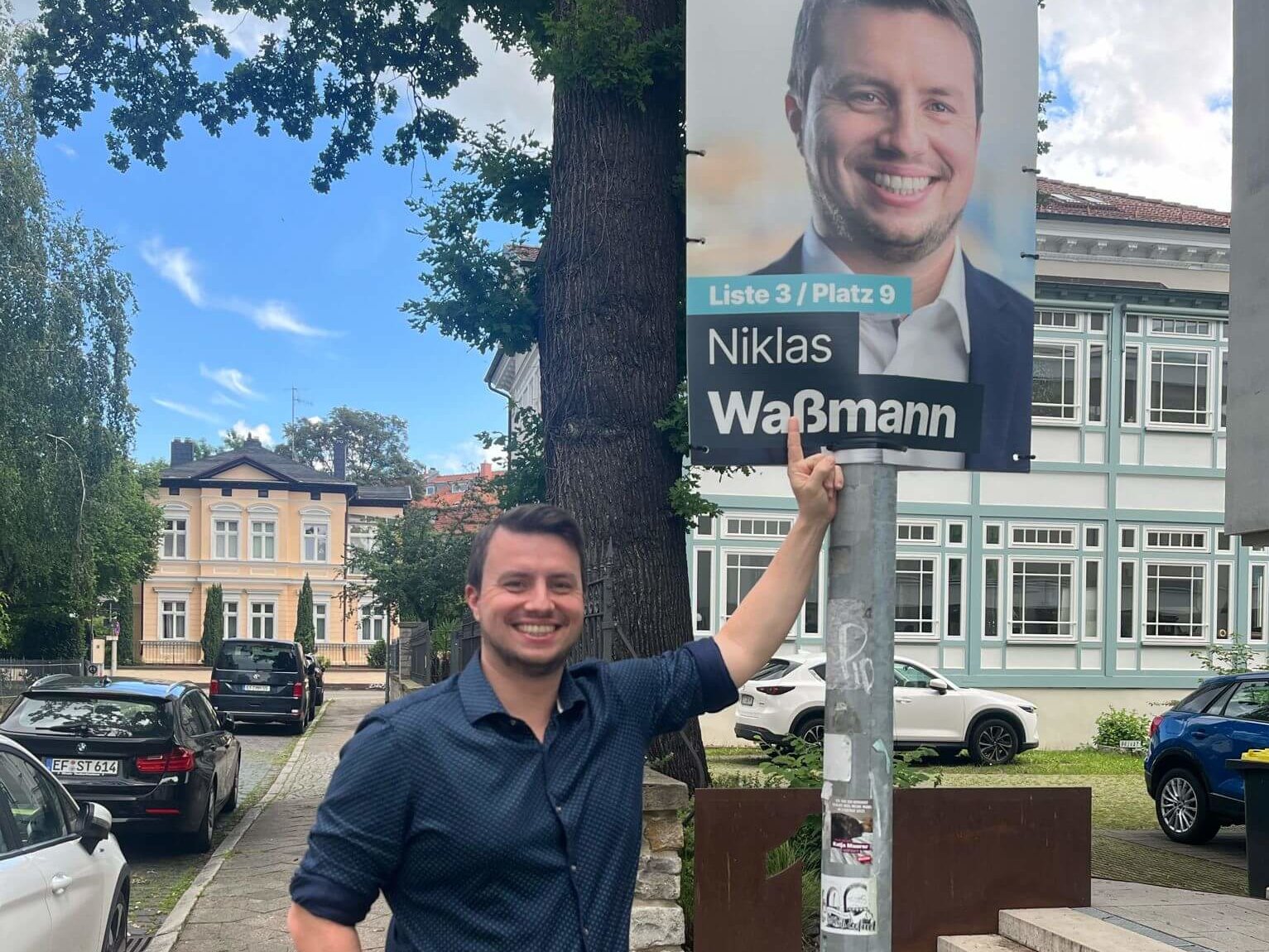 Niklas Waßmann im Wahlkampf
